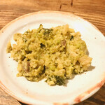 da Uma - 自家製パンチェッタとロマネスコチーマディラーパのクタクタ煮　　byまみこまみこ