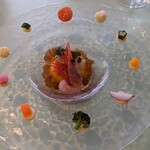 レストラン シェフ2 - 人参のムース　コンソメジュレ　魚介のマリネ