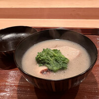 愚直に - ごぼうのすり流し海老芋とトラフグの白子