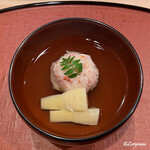 御料理 寺沢 - ずわいがにの蟹真薯と早筍の椀物