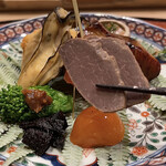 御料理 寺沢 - 鹿ロース肉の燻製