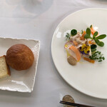 海to里 - 大山鶏ハムと柿のインサラータ&パン