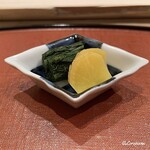 御料理 寺沢 - 芭蕉菜と沢庵
