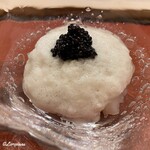 御料理 寺沢 - 障泥烏賊とキャビアと山芋のすりおろし