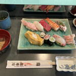 錦寿司 - ランチ、お吸い物付き
