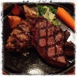 レストランGUMBO - 和牛ツイングリル
信州黒毛和牛ヒレステーキ＆信州和牛ハンバーグ

とっても贅沢！
