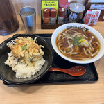 Kakunaka Udon Ten - かき揚げ丼セット（税込み８１９円）