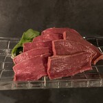 Wagyu beef heart sashimi