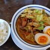 福一 - チャーシュー野菜炒めラーメン（醤油）＆サービスライス