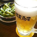 備長扇屋 - ビールと先付け