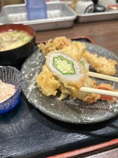 天ぷら大吉 - 豚肉オクラ巻き