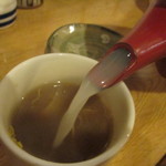 手打蕎麦 とし庵 - 蕎麦湯流れ