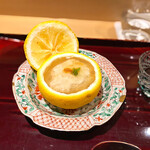 銀座 しのはら - ✽ 炙りゆずがま　鱈の白子と酢飯　