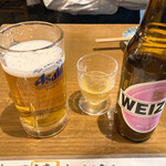 大阪産料理 空 - 青生と箕面ビールで乾杯！
            写真撮る前に、ちょっと飲んじゃいました、、