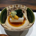 割烹 清風 - 先付：山芋豆腐雲丹乗せ