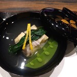 割烹 清風 - お椀：むかご真薯の湯葉包み