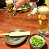 串特急 - 90分飲み放でスタート❗️
お通しは緑色の茎ワカメ
