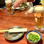 串特急 - 90分飲み放でスタート❗️
お通しは緑色の茎ワカメ