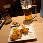 membaranoichi - 鶏の唐揚げビールセット