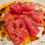 焼肉・ホルモンこそっと - 今は炙り用のユッケ風