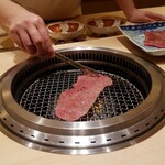 江戸焼肉 - 純血但馬万葉牛のサーロインの焼きすき﻿ 