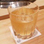 江戸焼肉 - 梅乃宿あらごし梅酒　ロック