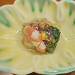 Asuka Sou - 焼き茄子、ほうれん草、海老、菊花ゼリー、胃に優しいお味にほっこり〜❤