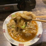 博多水炊き あうん  - 揚げうどんがしなしなになって美味しい