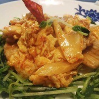 華都飯店 - 魚香炒蛋。ピリリと辛い