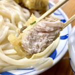 手打うどん はりや - かしわ天