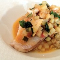 レストラン アラジン - 白身魚のポワレにたっぷりのラタトィユ。正式名称は失念