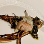 フォリオリーナ・デッラ・ポルタ・フォルトゥーナ - 胸腺の蒸し焼きに使われたヴェネト産のチーズを剥がしました