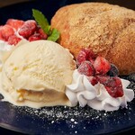 Honey fried bread vanilla ice cream