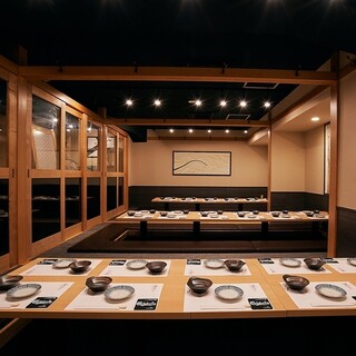 The modern Japanese private room is perfect for parties and can accommodate up to 60 people.