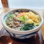 ほくほく庵 - 肉うどん大盛り＋天かすトッピング