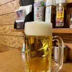 Tachinomidokoro Heso - 生ビール 銘柄不明 328円 タイムサービス。