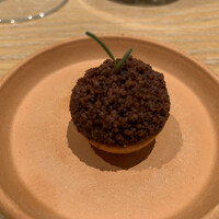 マンサルヴァ - アミューズは金柑とフォアグラ、アマゾンカカオを使った一品