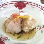 Uku - 突き出し　海老芋と鶏肉の揚げ出汁