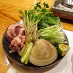 玄斎 - 河内鴨のロースと国産のハマグリのだししゃぶ 水菜 丹波しめじ