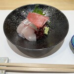 Sushi To Nihonryouri Shinjuku Yonegami - お造り（本鮪・シマアジ）