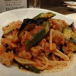 串酒場チチカブ - ナス＆オクラ＆お肉のトマトソースinチーズ！！メチャ美味しい！