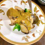 こまつ - 蒸し鮑と木の子肝ソース1,300円