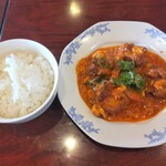 Bamiyan - 鶏肉とトマ玉子炒めランチ