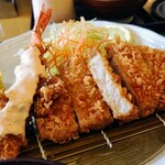 Tonkatsu Shion - 海老ロースカツ定食 味噌だれ［ロースカツ100g・海老1本］1180円