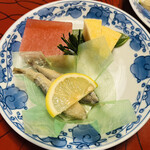 坂本屋 - 鯵の南蛮漬け＆松風＆イチゴの寒天