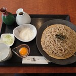 Soba Kafe Miyabi - つけとろそば（大盛り）＋だし２種類