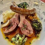 キノシタ - メニューB6,600円、仔羊のロースト バジルのソース+880円