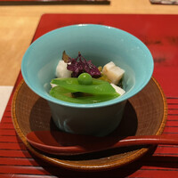 おおたに - 先付 平貝の花山椒和えとしらすのゼリー寄せ 生海苔ジュレ