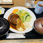 レストラン　初音 - ハンバーグ＆カキフライ定食
