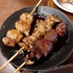 Yakitori No Oogiya - 扇焼き、皮、上レバー